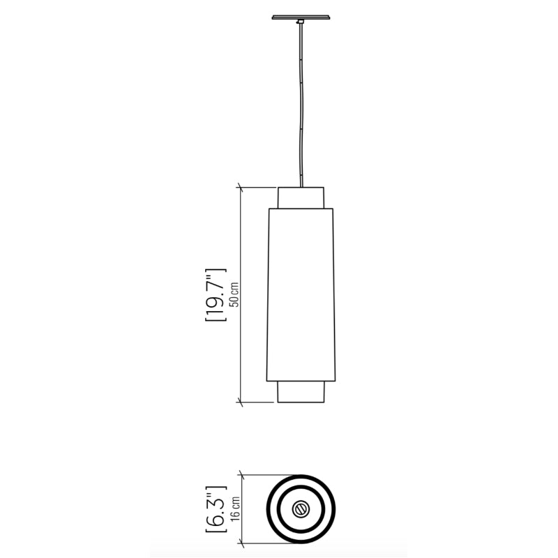 Accord 1478 Cylindrical 1-lt 20" Tall LED Pendant