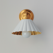 Maxim 18051 Primrose 1-lt 11" Tall Wall Sconce - Matte White/Gold Leaf