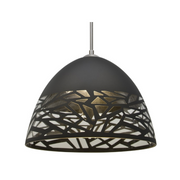 Besa 1JC-KIEV Kiev 1-lt 13" LED Pendant, Cord Fixture with Dome Canopy - Black/Satin Nickel