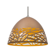 Besa 1JC-KIEV Kiev 1-lt 13" LED Pendant, Cord Fixture with Dome Canopy - Copper/Satin Nickel