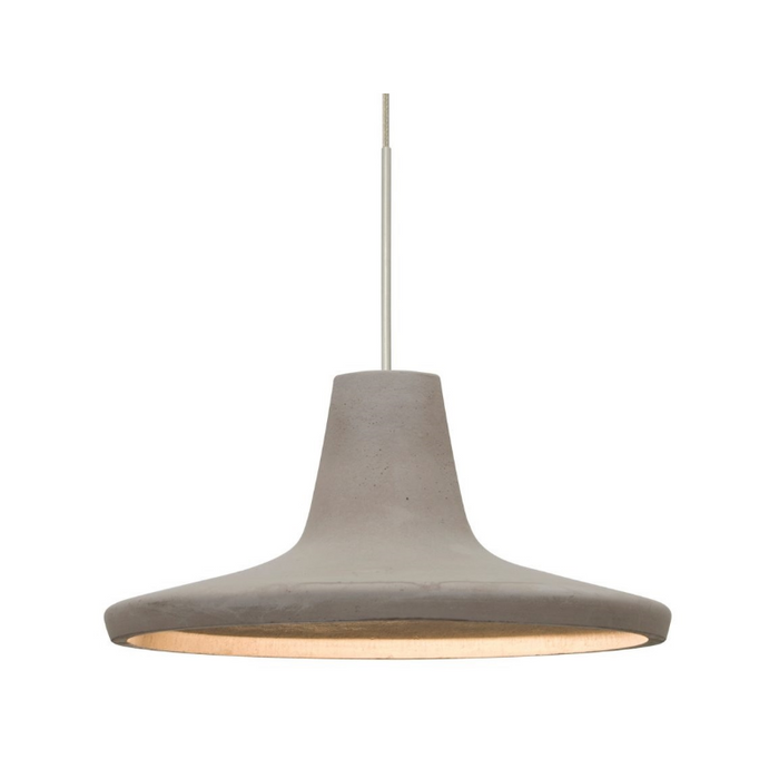 Besa 1XC-MODUS Modus 1-lt 9" LED Pendant, Cord Fixture with Dome Canopy - Tan/Satin Nickel