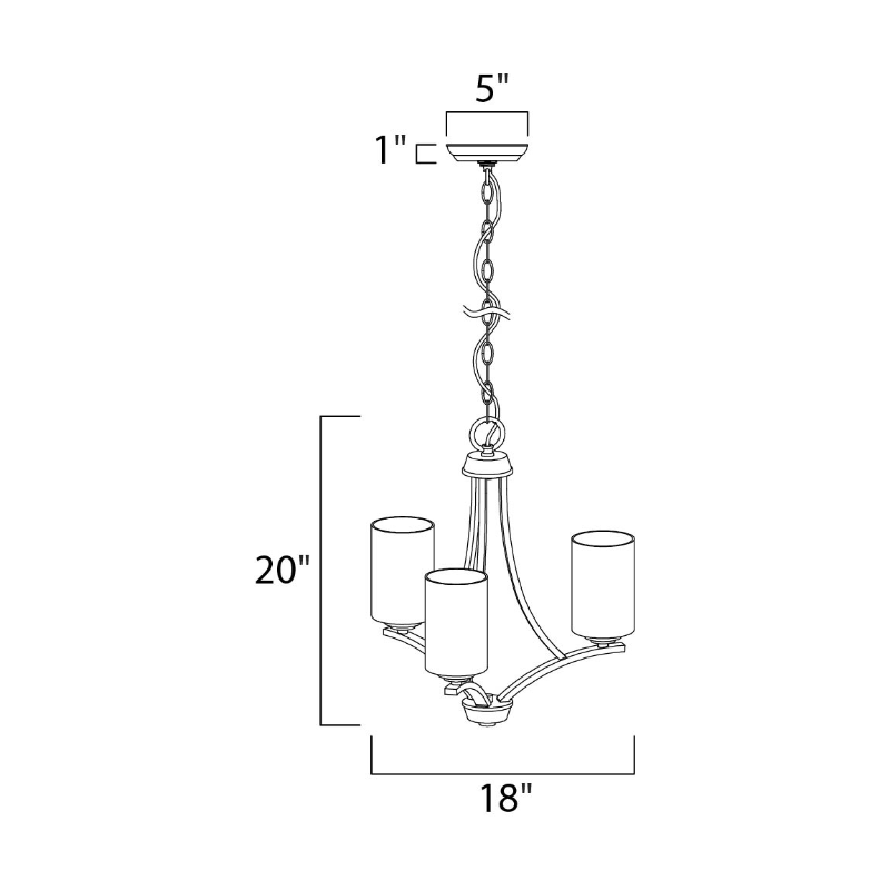 Maxim 20033 Deven 3-lt 18" Chandelier