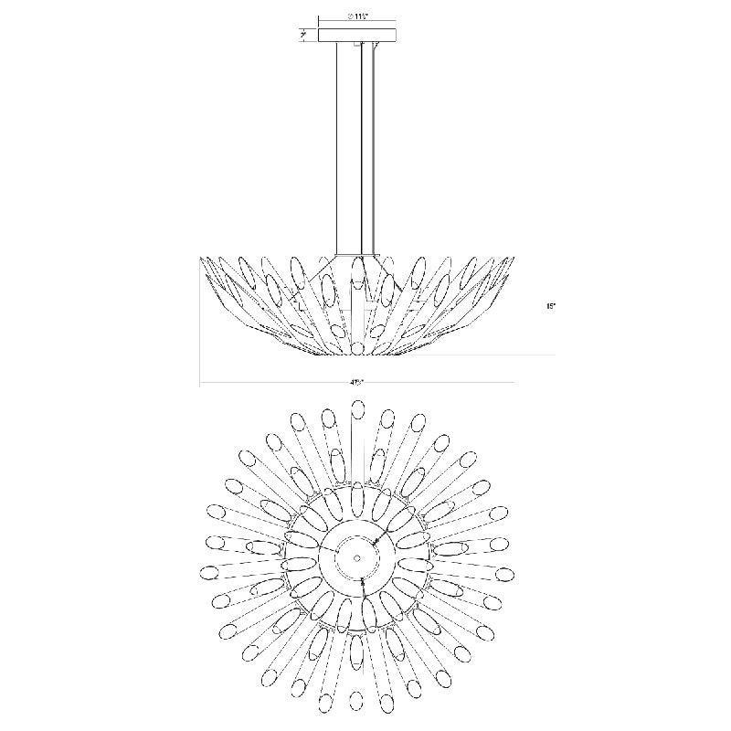 Sonneman 2046 Chimes 60-lt 48" LED Chandelier