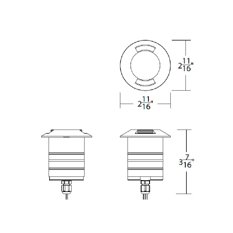 WAC 2071 2" 4.5W LED Colorscaping Bi-Directional Inground Round Light