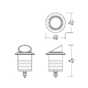 WAC 2111 2" 4.5W LED Colorscaping Round Shroud Inground Light