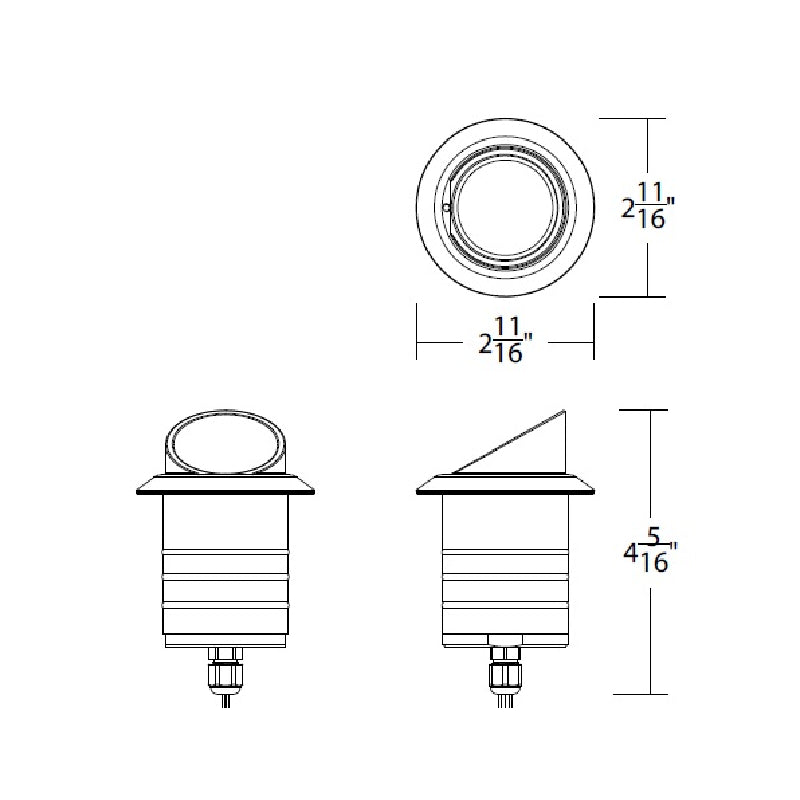 WAC 2111 2" 4.5W LED Colorscaping Round Shroud Inground Light