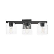 Maxim 21233 Scoop 3-lt 22" Bath Vanity - Black/Clear Glass