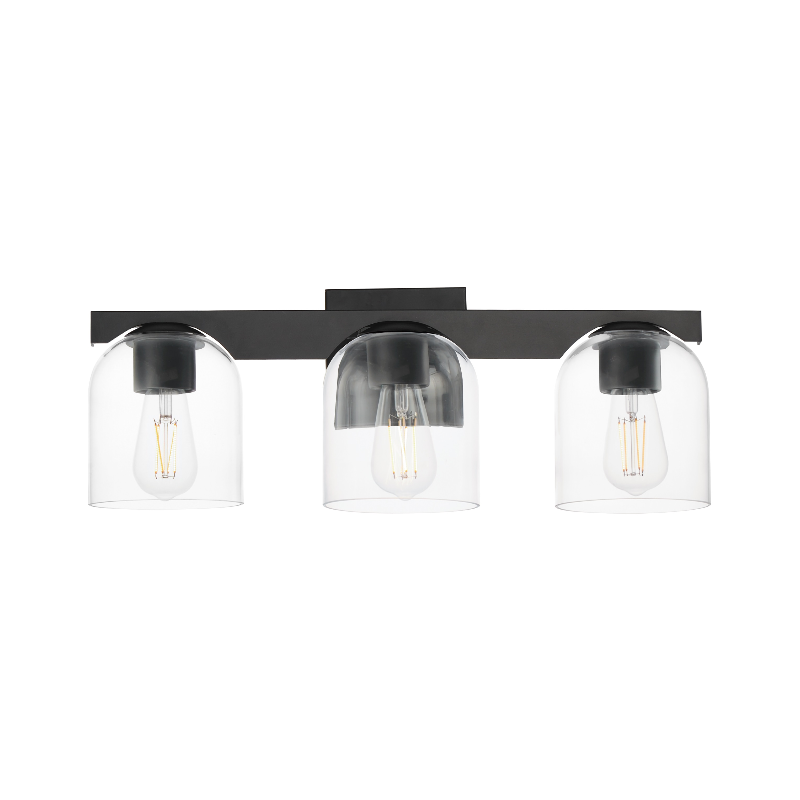 Maxim 21233 Scoop 3-lt 22" Bath Vanity - Black/Clear Glass