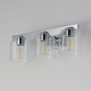 Maxim 21233 Scoop 3-lt 22" Bath Vanity - Polished Chrome/Clear Glass