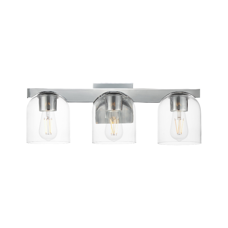 Maxim 21233 Scoop 3-lt 22" Bath Vanity - Polished Chrome/Clear Glass