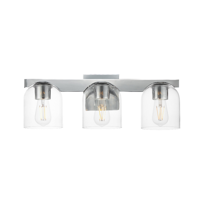 Maxim 21233 Scoop 3-lt 22" Bath Vanity - Polished Chrome/Clear Glass