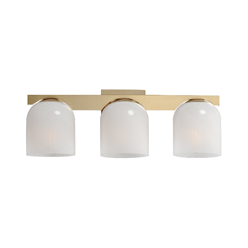 Maxim 21233 Scoop 3-lt 22" Bath Vanity - Natural Aged Brass/Marble Glass
