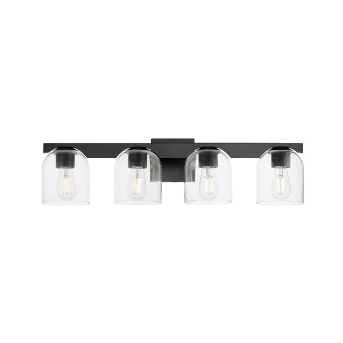 Maxim 21234 Scoop 4-lt 30" Bath Vanity-Black/Clear