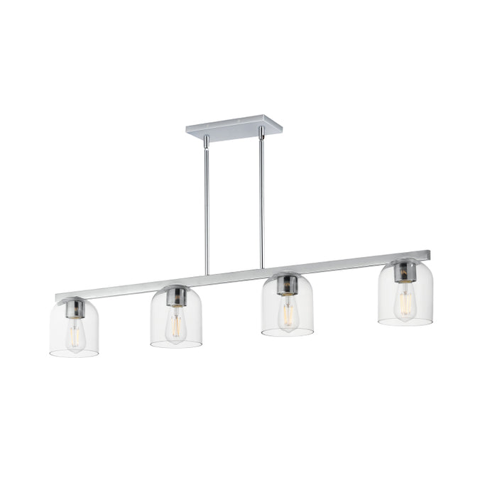 Maxim 21236 Scoop 4-lt 46" Pendant-Polished Chrome/Clear