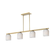 Maxim 21236 Scoop 4-lt 46" Pendant-Natural Aged Brass/Marble Glass