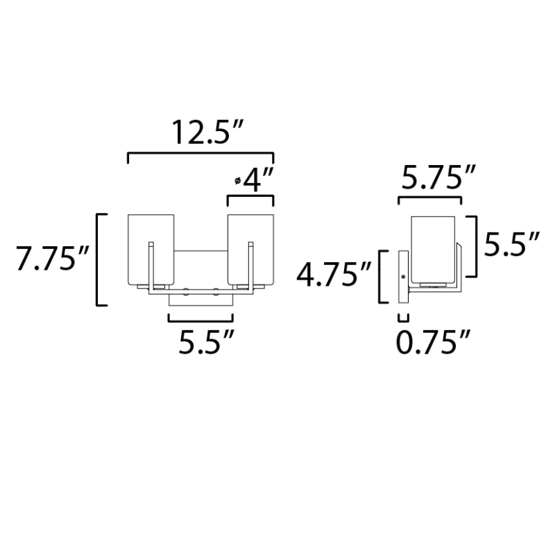 Maxim 21282 Dart 2-lt 13" Bath Vanity