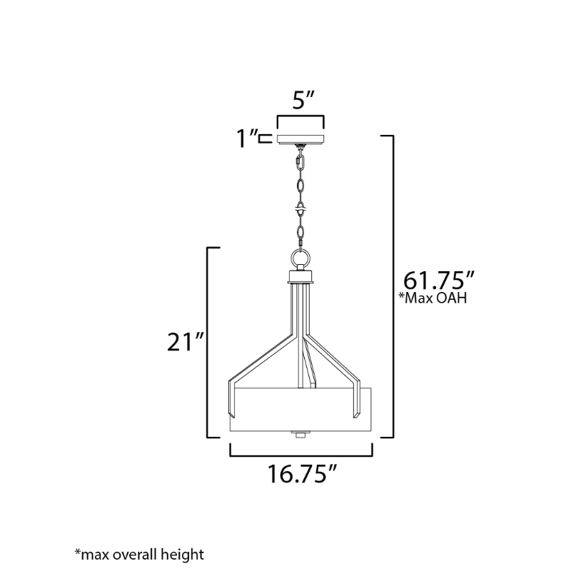 Maxim 21287 Dart 3-lt 17" Pendant