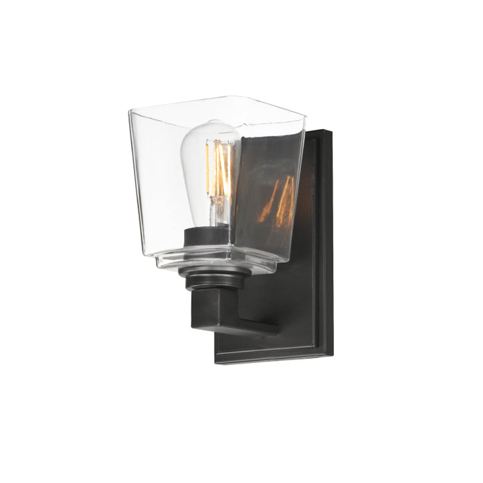 Maxim 21381 Cubos 1-lt 8" Tall Wall Sconce-Black