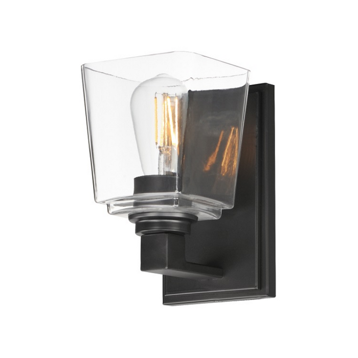 Maxim 21381 Cubos 1-lt 8" Tall Wall Sconce - Black