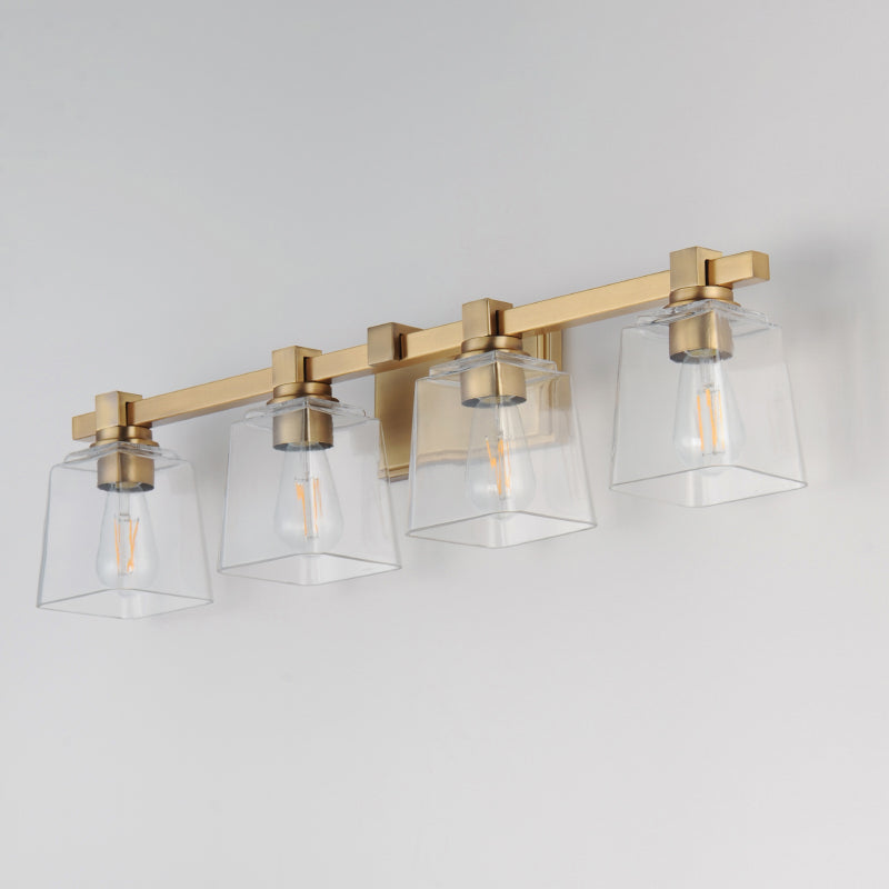 Maxim 21384 Cubos 4-lt 31" Bath Vanity - Natural Aged Brass