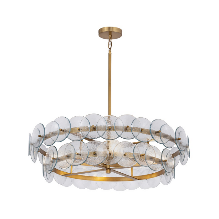 Maxim 21823 Loren 6-lt 32" Chandelier - Weathered Brass/Textured Clear Glass