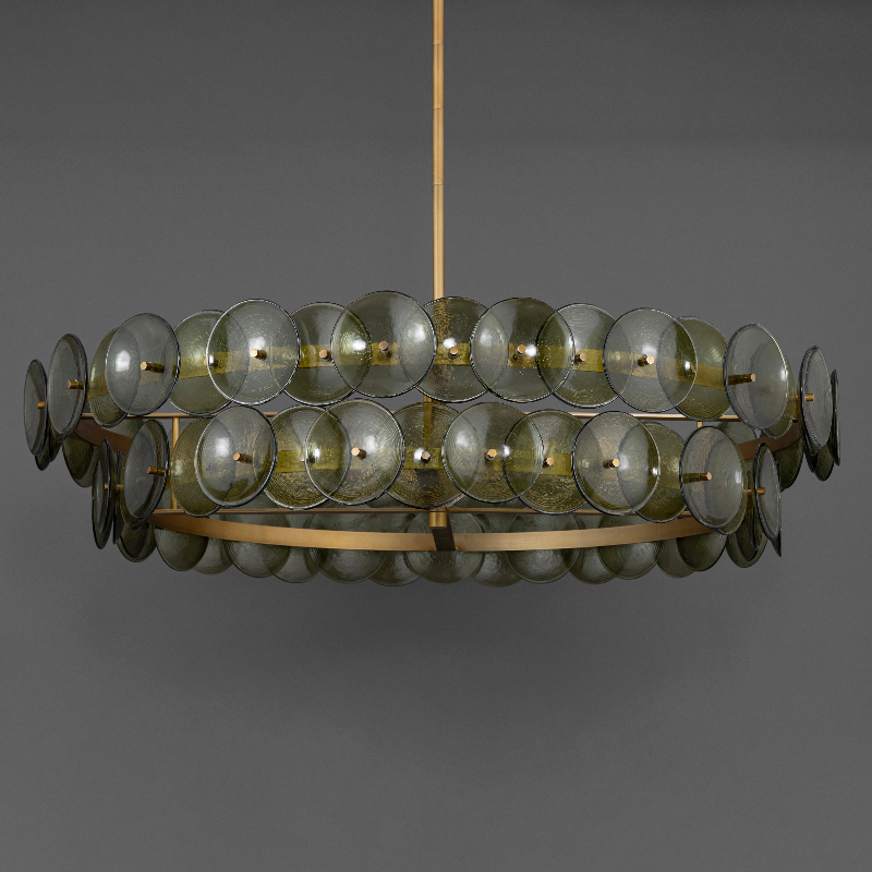 Maxim 21824 Loren 8-lt 42" Chandelier - Weathered Brass/Vintage Green Glass