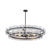Maxim 21824 Loren 8-lt 42" Chandelier - Gunmetal/Textured Clear Glass