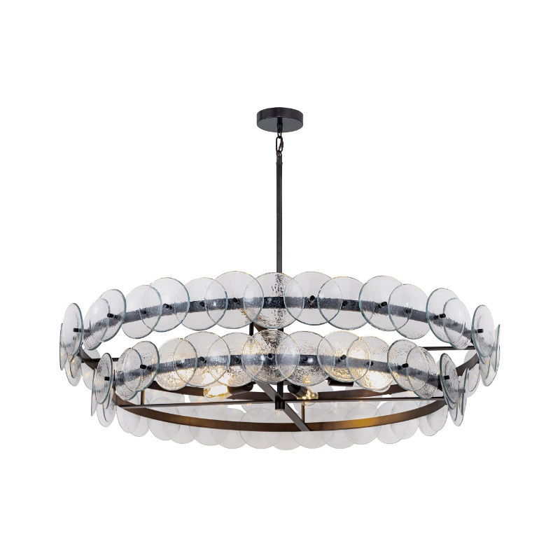 Maxim 21824 Loren 8-lt 42" Chandelier - Gunmetal/Textured Clear Glass