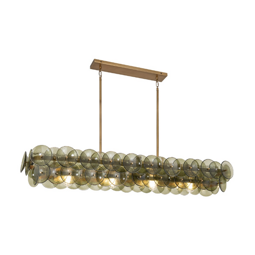 Maxim 21826 Loren 5-lt 54" Linear Pendant - Weathered Brass/Vintage Green Glass