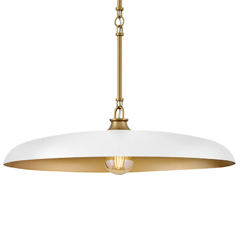 Hinkley 48165 Sadie 1-lt 24" LED Chandelier - Lacquered Brass/Chalk White