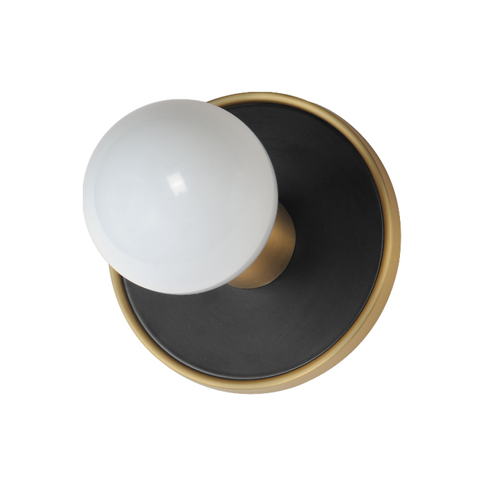 Maxim 26091 Hollywood 1-lt 5" Wall Sconce - Black/Natural Aged Brass