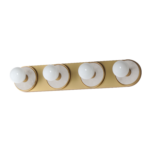 Maxim 26094 Hollywood 4-lt 27" Bath Vanity - White Alabaster/Natural Aged Brass