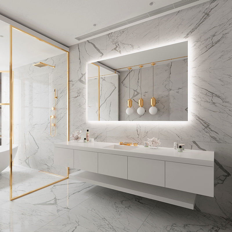 Paris Mirror Rectangle 70" x 45" LED Backlit Mirror, 3CCT Selectable