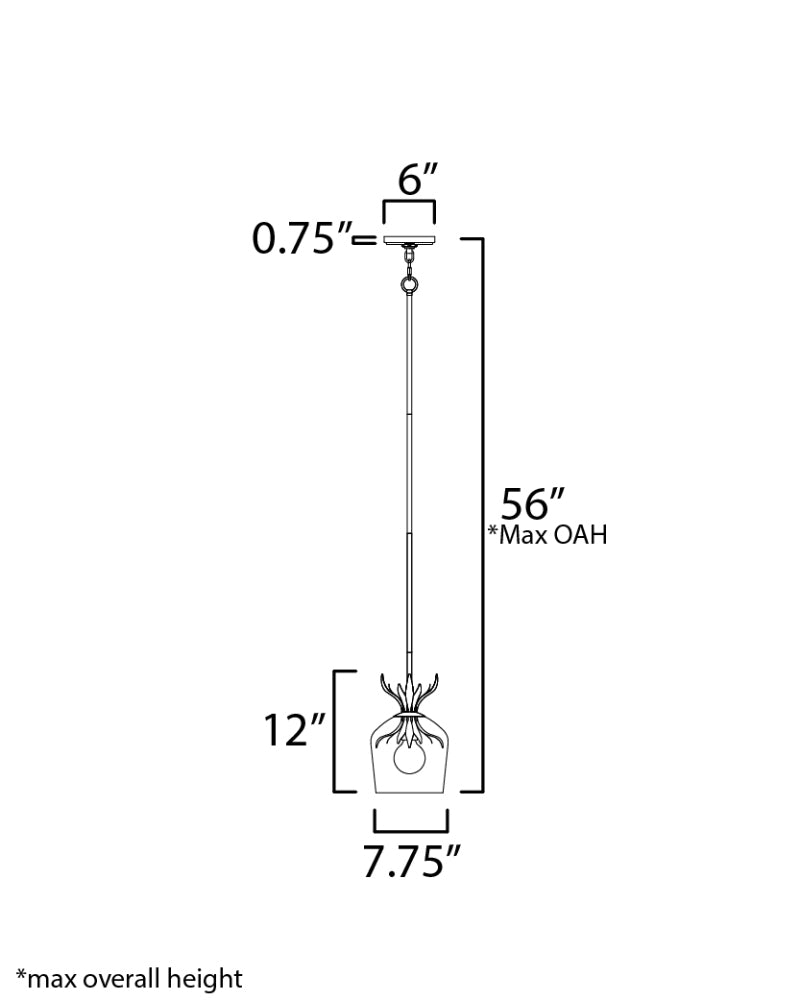 Maxim 2871 Paloma 1-lt 8" Pendant