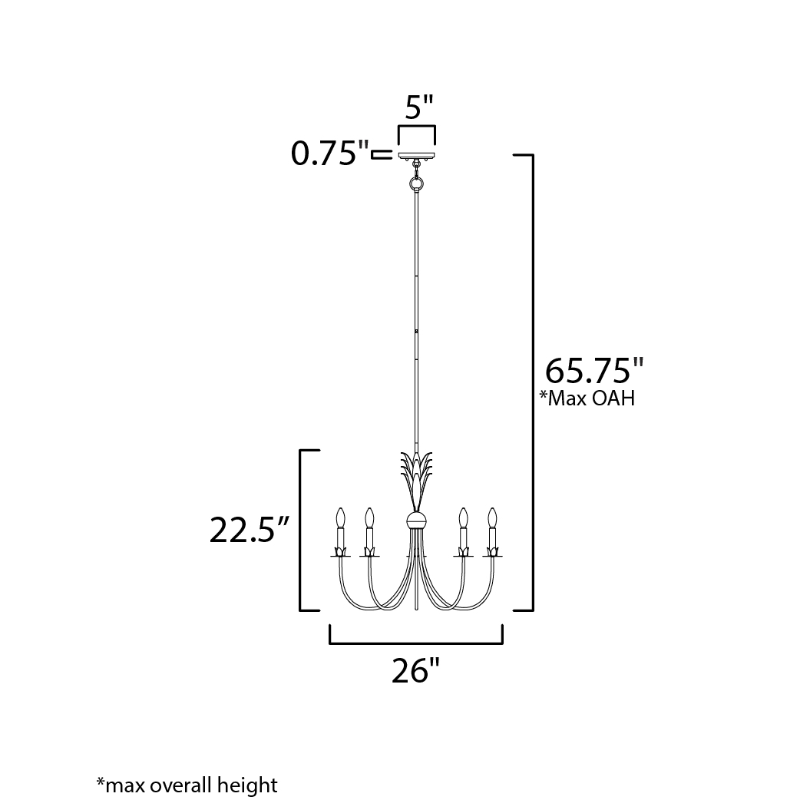 Maxim 2885 Paloma 5-lt 26" Chandelier