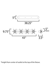 Maxim 2887 Paloma 4-lt 43" Wall Sconce