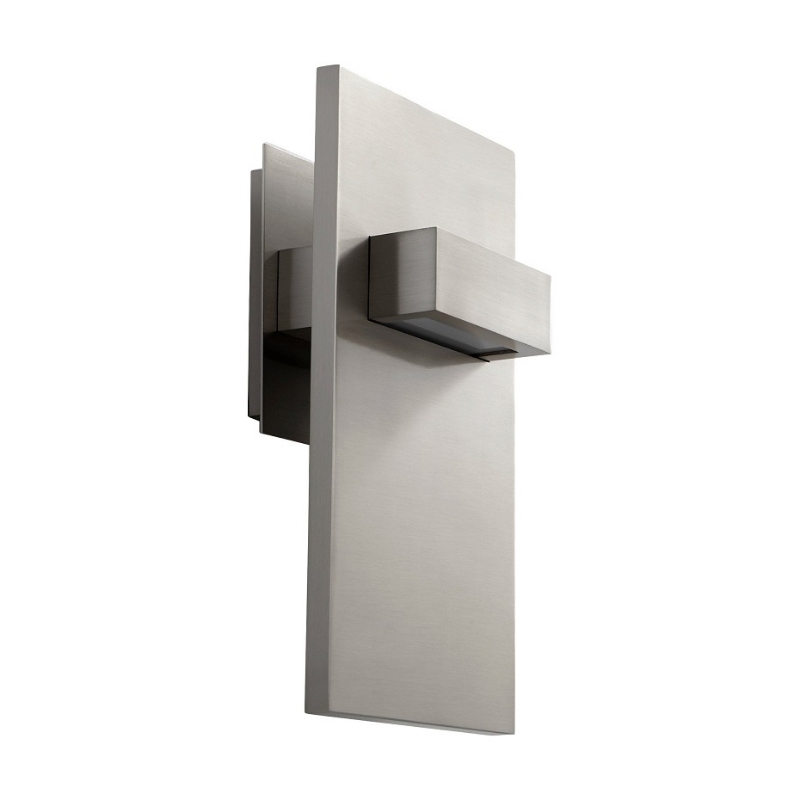 Oxygen 3-527 Vela 2-lt 12" Tall LED Wall Sconce - Satin Nickel