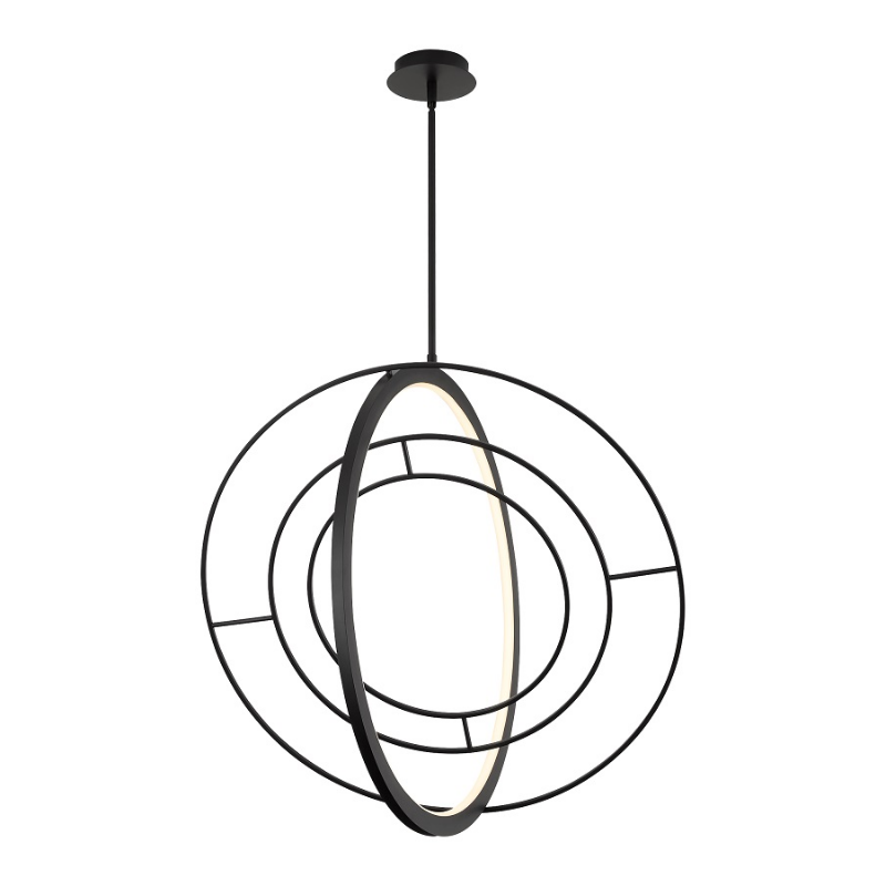 Oxygen 3-658 Galilei 1-lt 29" LED Pendant, CCT Selectable - Black