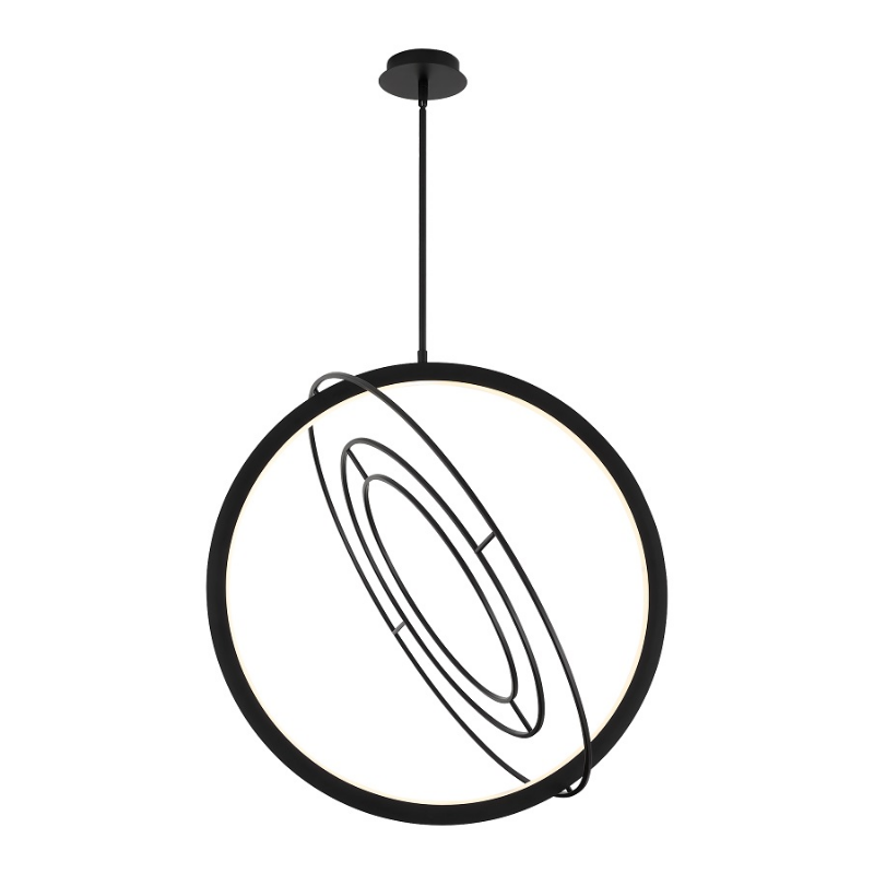 Oxygen 3-658 Galilei 1-lt 29" LED Pendant, CCT Selectable - Black