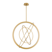 Oxygen 3-658 Galilei 1-lt 29" LED Pendant, CCT Selectable - Aged Brass