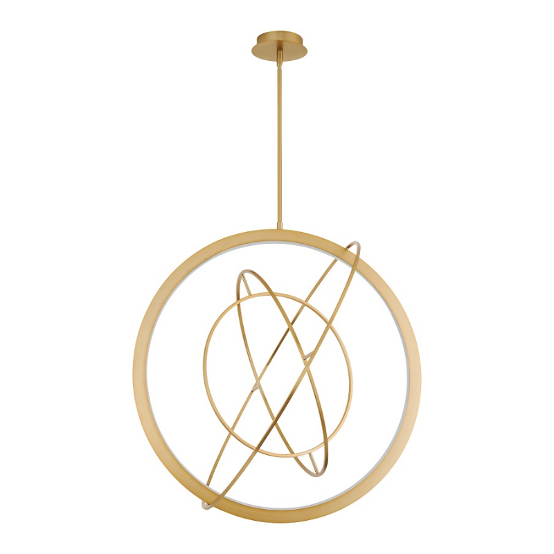 Oxygen 3-658 Galilei 1-lt 29" LED Pendant, CCT Selectable - Aged Brass
