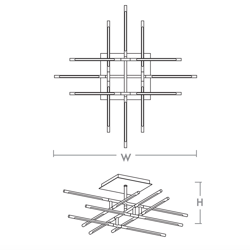 Oxygen 3-806 Palillos 12-lt 37" LED Ceiling Mount, CCT Selectable