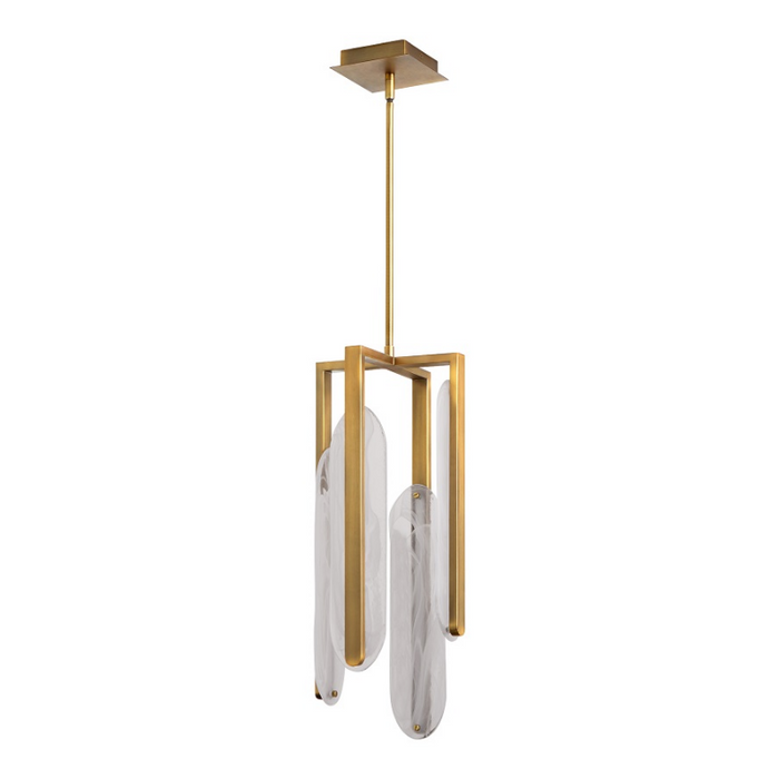 Oxygen 3-8145 Avian 4-lt 10" LED Pendant, CCT Selectable - Brushed Brass
