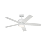 Kichler 300048 Brahm 48" Ceiling Fan with LED Light Kit - Matte White with Matte White/Silver