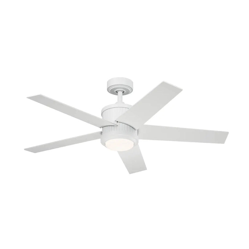 Kichler 300048 Brahm 48" Ceiling Fan with LED Light Kit - Matte White with Matte White/Silver