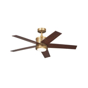 Kichler 300048 Brahm 48" Ceiling Fan with LED Light Kit - Natural Brass with Walnut/White