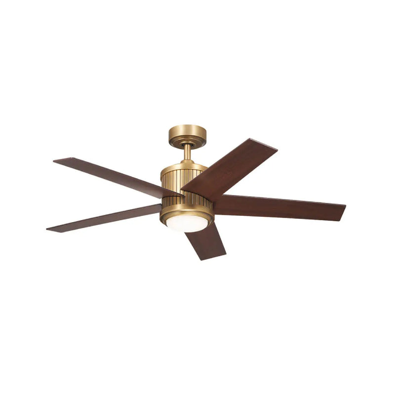 Kichler 300048 Brahm 48" Ceiling Fan with LED Light Kit - Natural Brass with Walnut/White