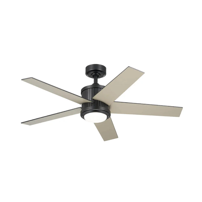 Kichler 300048 Brahm 48" Ceiling Fan with LED Light Kit - Satin Black with Satin Black/Silver