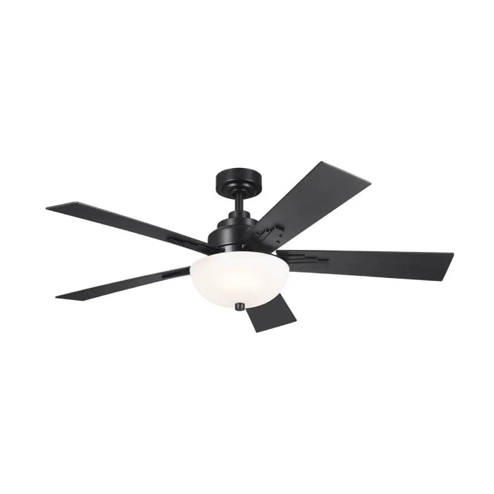 Kichler 300345 Vinea 52" Ceiling Fan with LED Light Kit - Satin Black with Black/Walnut Blades