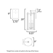 Maxim 30065 Belfry 3-lt 20" Tall Outdoor Wall Sconce